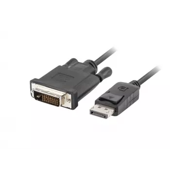 Καλώδιο προσαρμογέα βίντεο LANBERG DisplayPort (αρσενικό) σε DVI‑D (αρσενικό), 1 m, μαύρο, υποστηρίζει 1080p