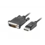 Καλώδιο προσαρμογέα βίντεο LANBERG DisplayPort (αρσενικό) σε DVI‑D (αρσενικό), 1 m, μαύρο, υποστηρίζει 1080p