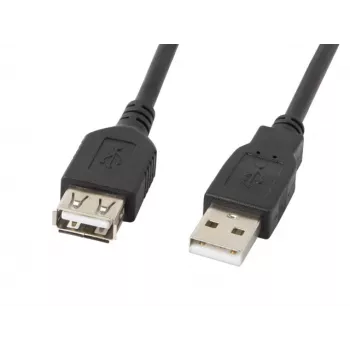 Καλώδιο USB-A σε USB-A LANBERG CA-USBE-10CC-0007-BK, USB 2.0, 0,7 m, μαύρο