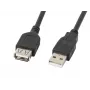 Καλώδιο USB-A σε USB-A LANBERG CA-USBE-10CC-0007-BK, USB 2.0, 0,7 m, μαύρο