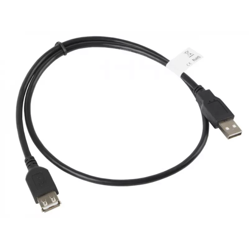 Καλώδιο USB-A σε USB-A LANBERG CA-USBE-10CC-0007-BK, USB 2.0, 0,7 m, μαύρο
