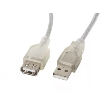 Καλώδιο USB LANBERG CA-USBE-12CC-0018-TR 1,8 m USB 2.0 A‑σε‑A διαφανές