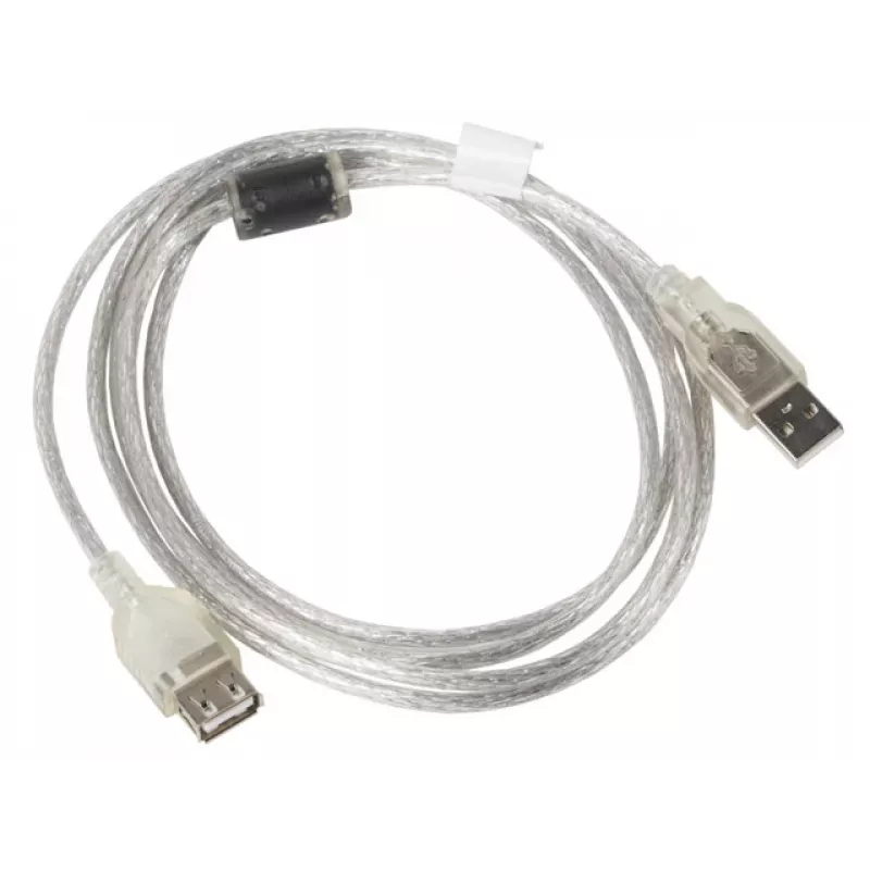 Καλώδιο USB LANBERG CA-USBE-12CC-0018-TR 1,8 m USB 2.0 A‑σε‑A διαφανές