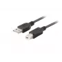 LANBERG Καλώδιο USB-A(αρσενικό)->USB-B(αρσενικό) 2.0 1 m μαύρο Ferrite, Box