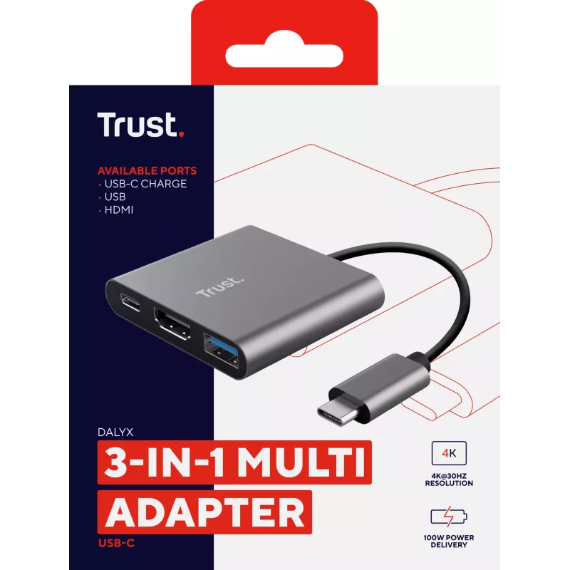 Trust Dalyx USB 3.2 Gen 1 (3.1 Gen 1) Type-C αλουμίνιο, μαύρο