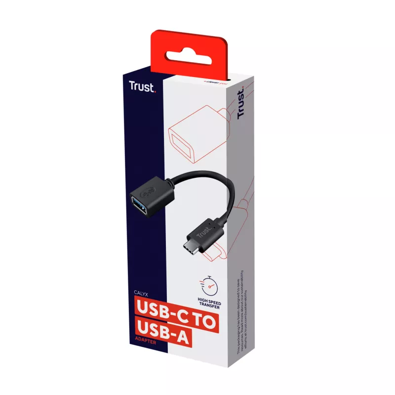 Trust Calyx 20967 προσαρμογέας USB-C (αρσενικό) σε USB-A (θηλυκό), USB 3.1 Gen 1, μαύρος