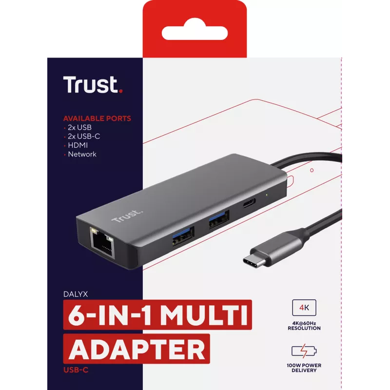 Trust Dalyx USB Type-C 1000 Mbit/s ασημί