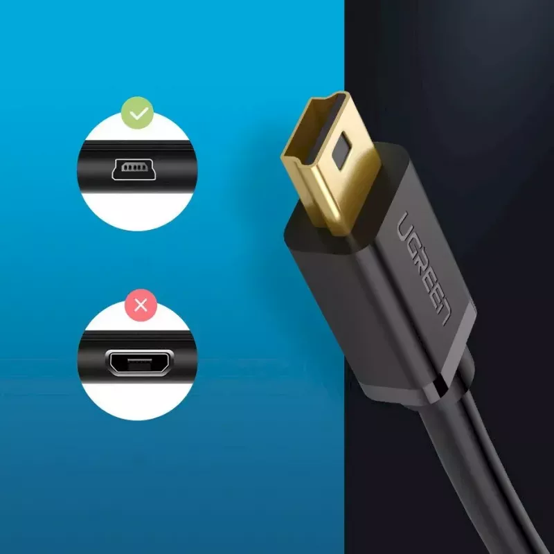 Καλώδιο USB UGREEN 10385 Mini-USB 480 Mbit/s 1,5 m μαύρο, γρήγορη φόρτιση