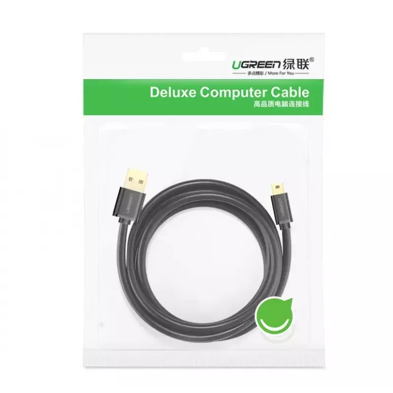 Καλώδιο USB UGREEN 10385 Mini-USB 480 Mbit/s 1,5 m μαύρο, γρήγορη φόρτιση