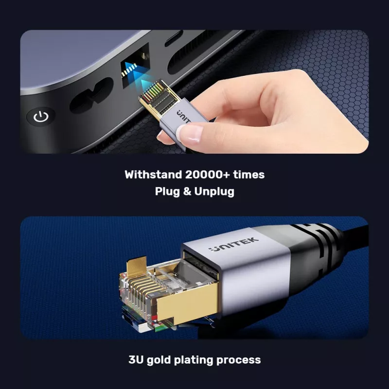 Unitek καλώδιο Ethernet RJ-45 LAN Cat.8 (S/FTP) 1m