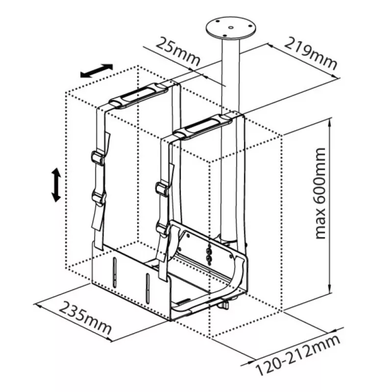 Techly ICA-CS 63 Βάση CPU Επιτραπέζια Βάση CPU Μαύρο