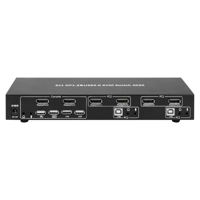 Techly IDATA DP-KVM2 διακόπτης KVM μαύρο