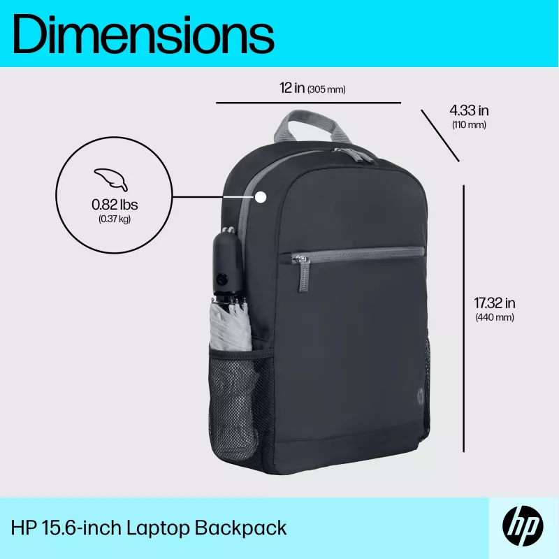 Σακίδιο πλάτης για φορητό υπολογιστή HP 15,6 inch, Σακίδιο πλάτης, 370 g