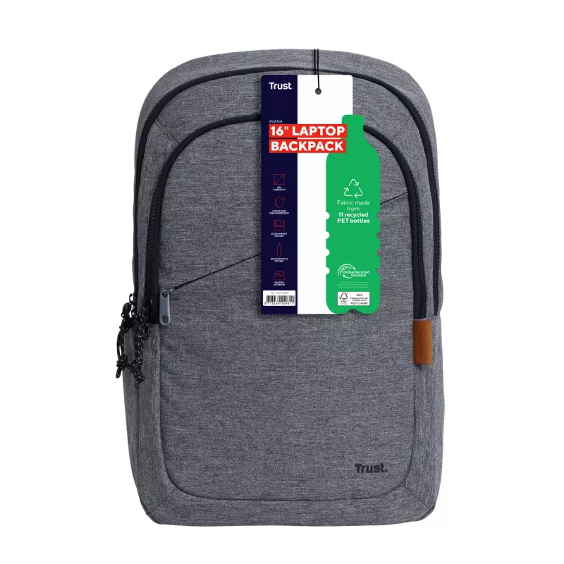 Σακίδιο πλάτης Trust Avana 40,6 cm 16 inch Γκρι 3 θήκες