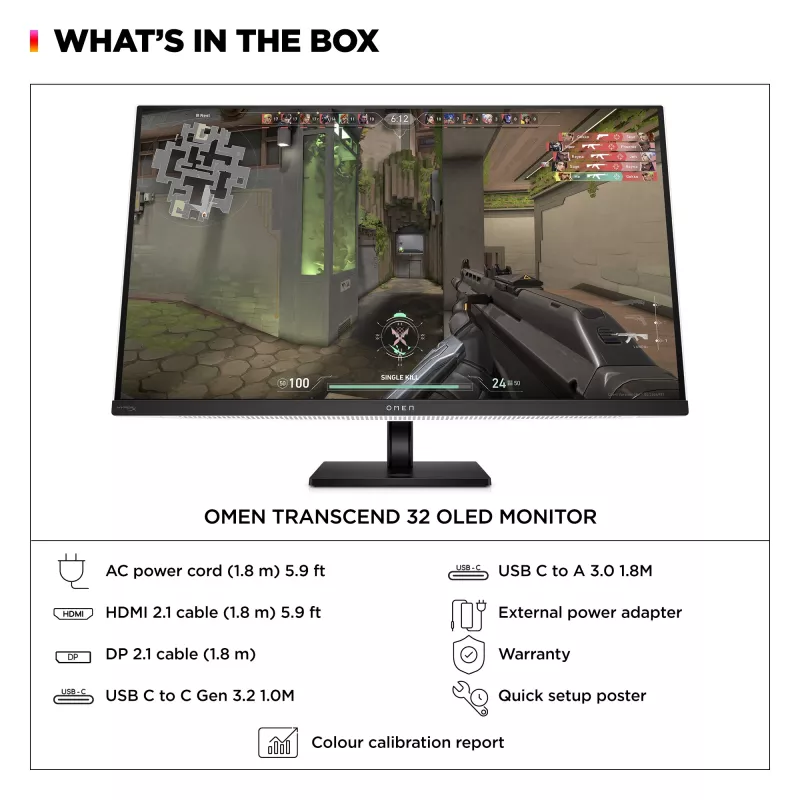 HP OMEN Transcend 31,5 inch UHD 240 Hz OLED οθόνη gaming – Transcend 32