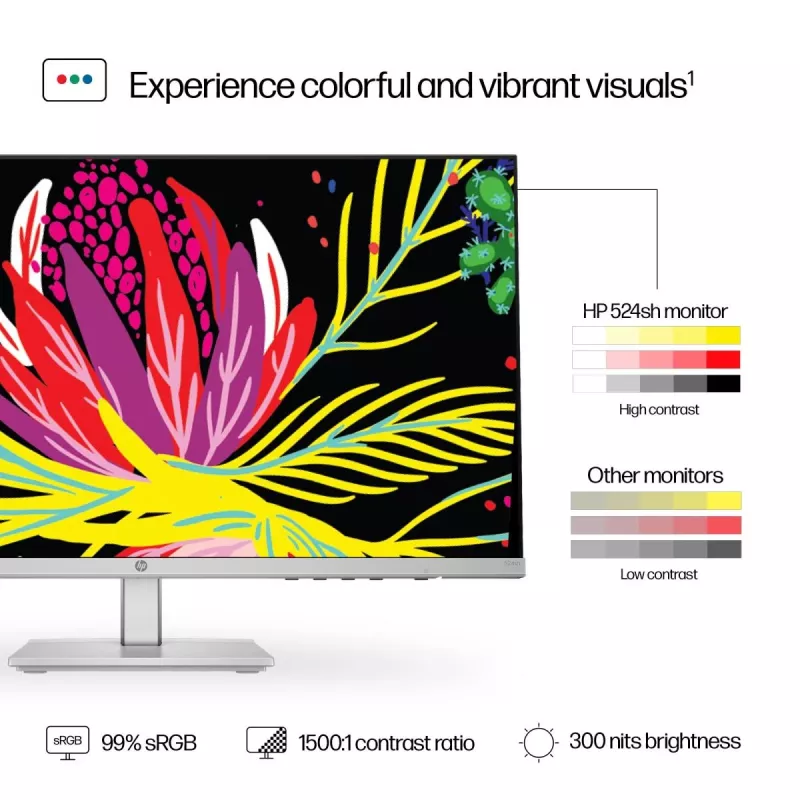 HP οθόνη desktop – Σειρά 5 524sh – 24 inch – 1920x1080 (FHD) – IPS – ρυθμιζόμενου ύψους