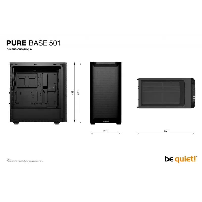Κουτί PC be quiet! PURE BASE 501 Airflow Midi Tower Μαύρο