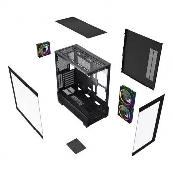 Κουτί υπολογιστή GEMBIRD Fornax X550, ATX, Μαύρο