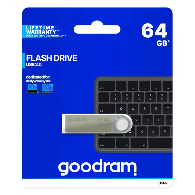 Goodram UUN2 USB flash drive 64 GB USB Type-A 2.0 ασημί