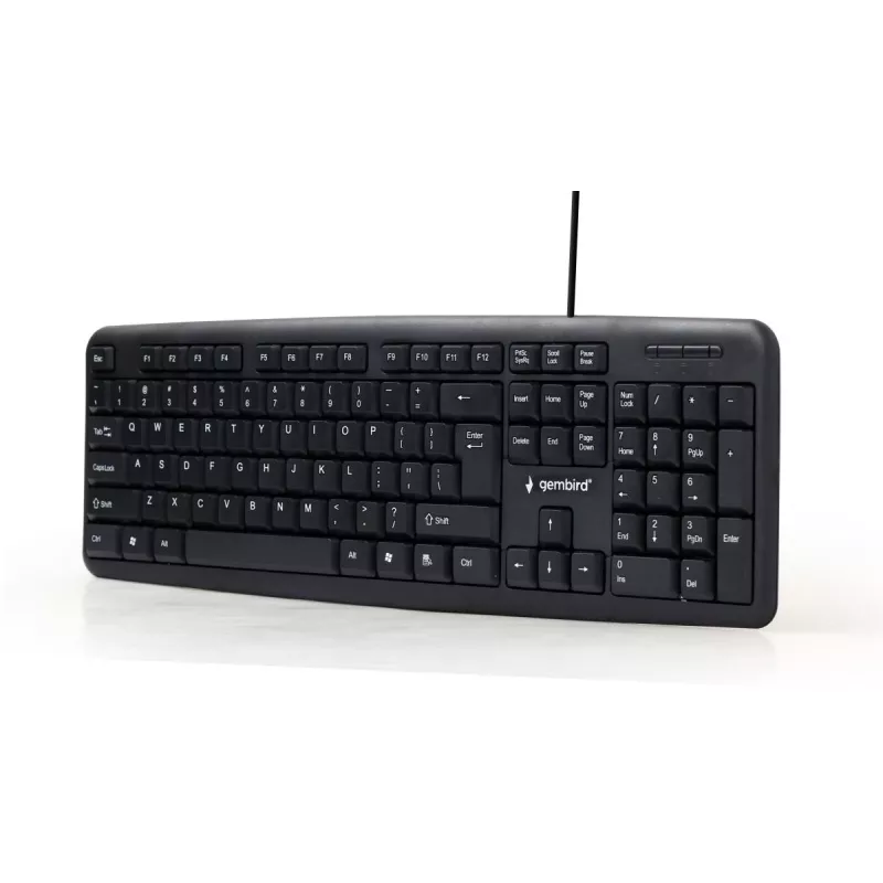 GEMBIRD KB-U-103 Standard - Πληκτρολόγιο - Ενσύρματο USB - Μαύρο - Qwerty US/Int'l