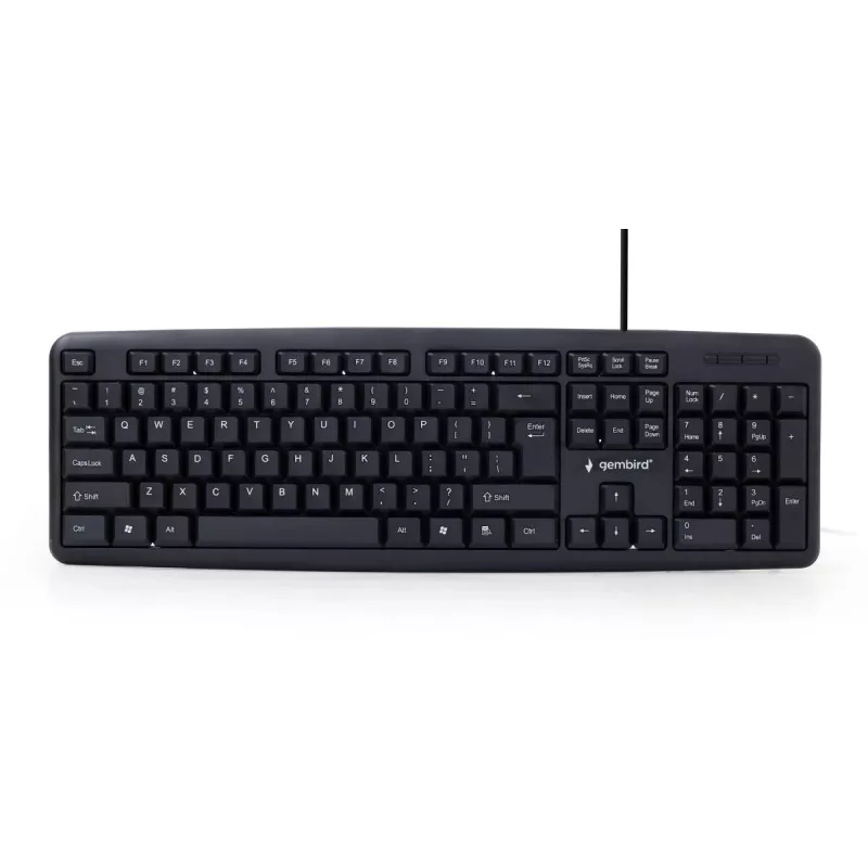 GEMBIRD KB-U-103 Standard - Πληκτρολόγιο - Ενσύρματο USB - Μαύρο - Qwerty US/Int'l