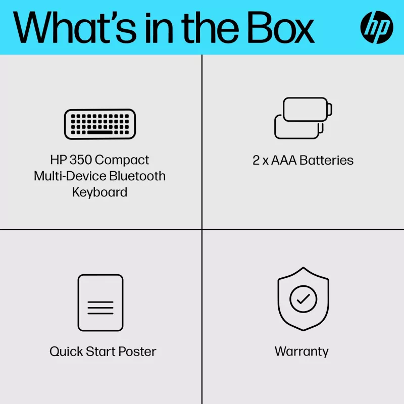 HP 350 Συμπαγές πληκτρολόγιο Multi-Device Bluetooth, ασύρματο, Bluetooth, μηχανικό, QWERTY, Μαύρο