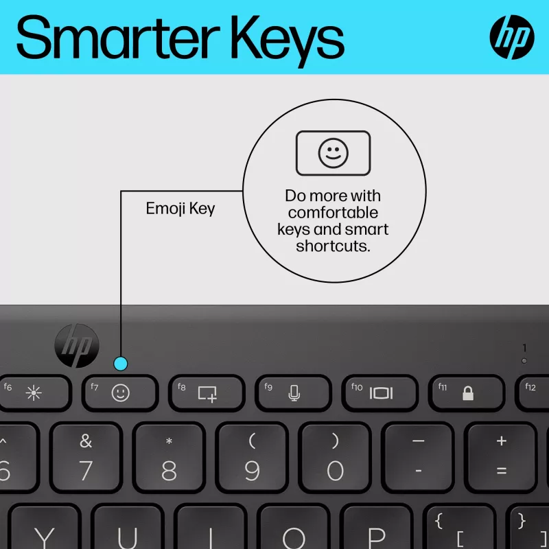 HP 350 Συμπαγές πληκτρολόγιο Multi-Device Bluetooth, ασύρματο, Bluetooth, μηχανικό, QWERTY, Μαύρο