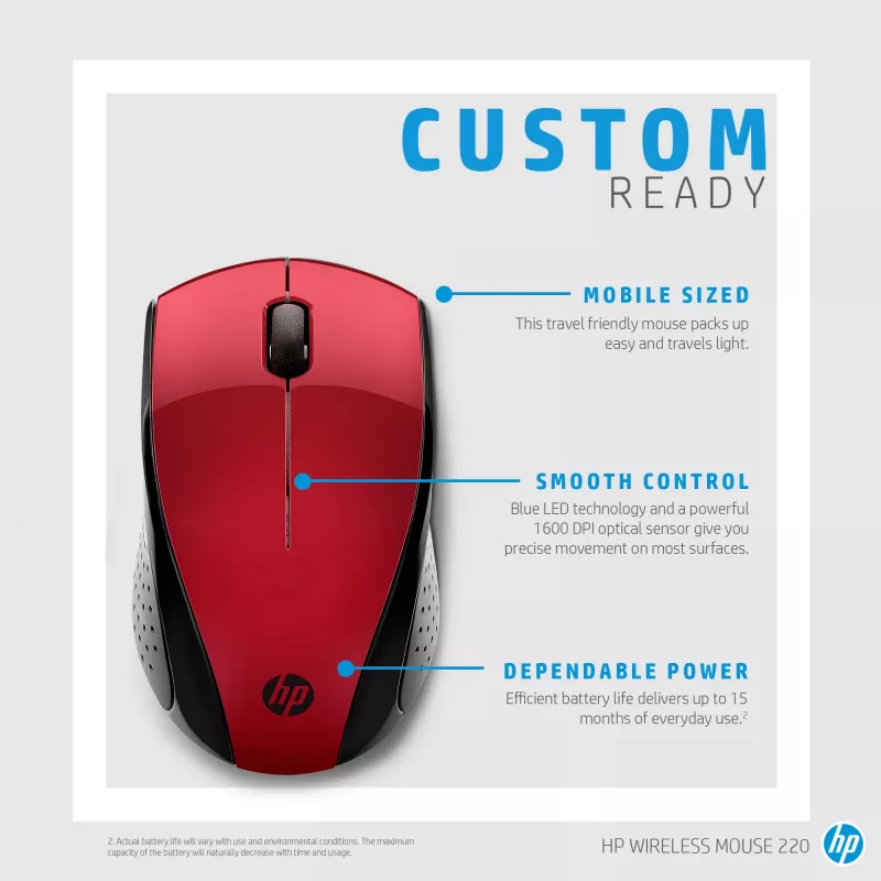 HP Wireless Ποντίκι 220 (Sunset Red)