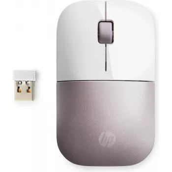 HP Wireless Ποντίκι Z3700 – Λευκό/Ροζ, αμφίχειρο, RF Wireless, 1200 dpi, Ροζ, Λευκό