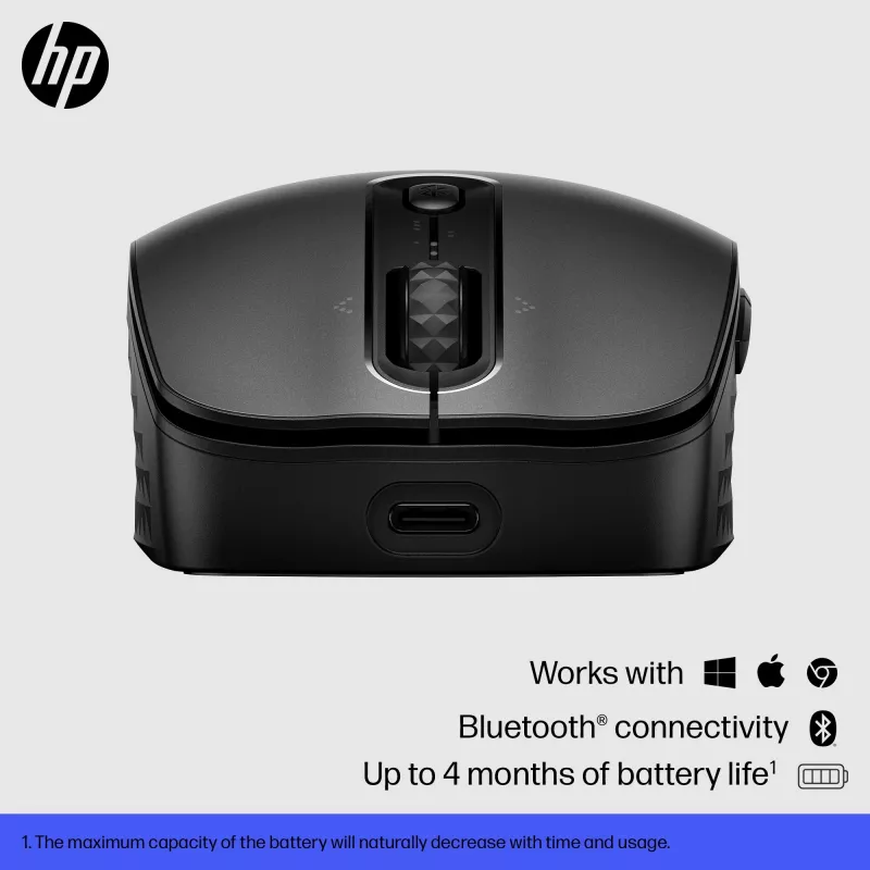 HP 690 Επαναφορτιζόμενο ασύρματο ποντίκι, αμφίχειρο, Bluetooth, 4000 DPI, Μαύρο
