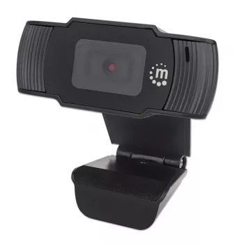Manhattan Webcam USB, δύο megapixel (ειδική τιμή), 1080p Full HD, USB-A, ενσωματωμένο μικρόφωνο, ρυθμιζόμενη βάση με κλιπ, 30 καρέ ανά δευτερόλεπτο, μαύρη, τρία χρόνια εγγύηση, Box