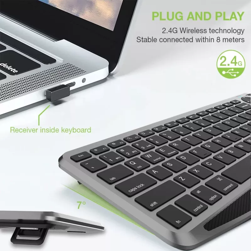 Techly ICTB9801TB Πληκτρολόγιο Universal RF Wireless + Bluetooth QWERTY US English Μαύρο