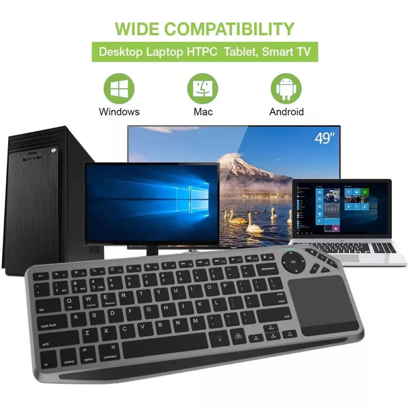 Techly ICTB9801TB Πληκτρολόγιο Universal RF Wireless + Bluetooth QWERTY US English Μαύρο