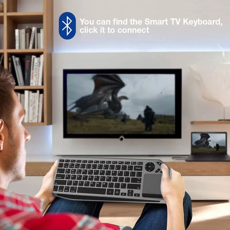 Techly ICTB9801TB Πληκτρολόγιο Universal RF Wireless + Bluetooth QWERTY US English Μαύρο