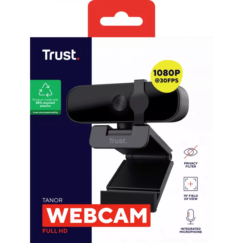 Trust Tanor Webcam 1920 x 1080 Pixel USB Μαύρη
