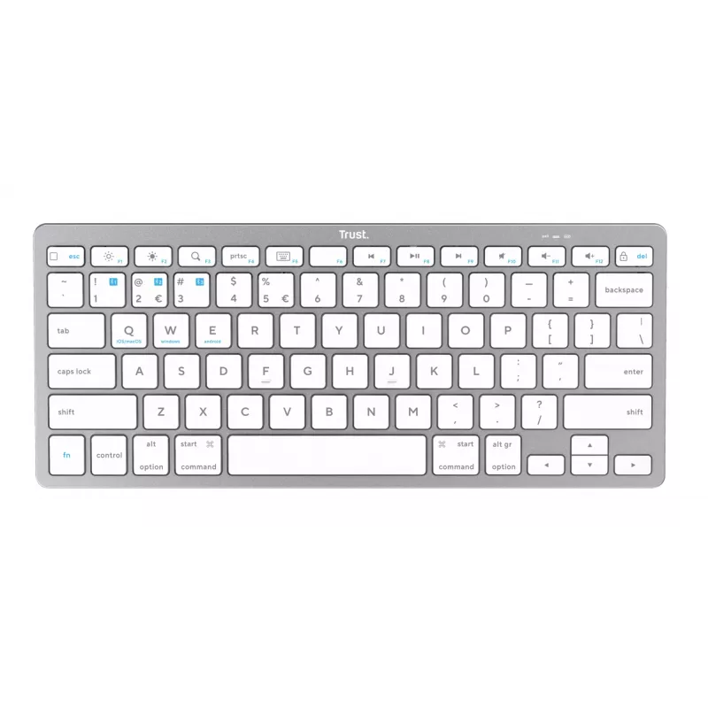 Trust 24651 Ασύρματο Πληκτρολόγιο QWERTY US English, Ασημί