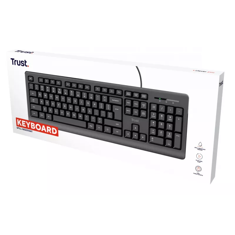 Trust 24639 Πληκτρολόγιο Γραφείου USB US-Αγγλικά Μαύρο