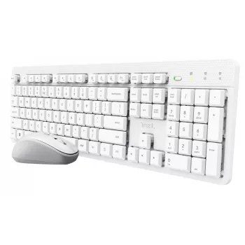 Trust Ody II Πληκτρολόγιο Ποντίκι σετ Γραφείου/Home Office RF Wireless QWERTY US-Αγγλικά Λευκό