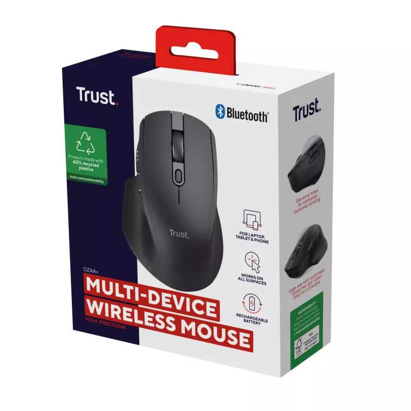 Trust Ozaa+ Ποντίκι Γραφείου για Δεξιόχειρες RF Wireless + Bluetooth 3200 DPI