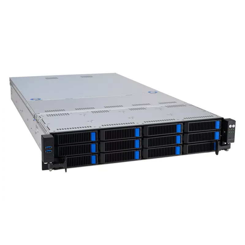 ASUS RS521A-E12-RS12U Socket SP5 Rack (2U) Μαύρο, Ασημί