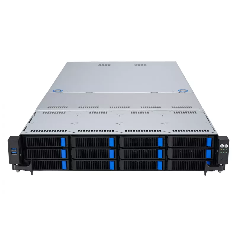 ASUS RS521A-E12-RS12U Socket SP5 Rack (2U) Μαύρο, Ασημί