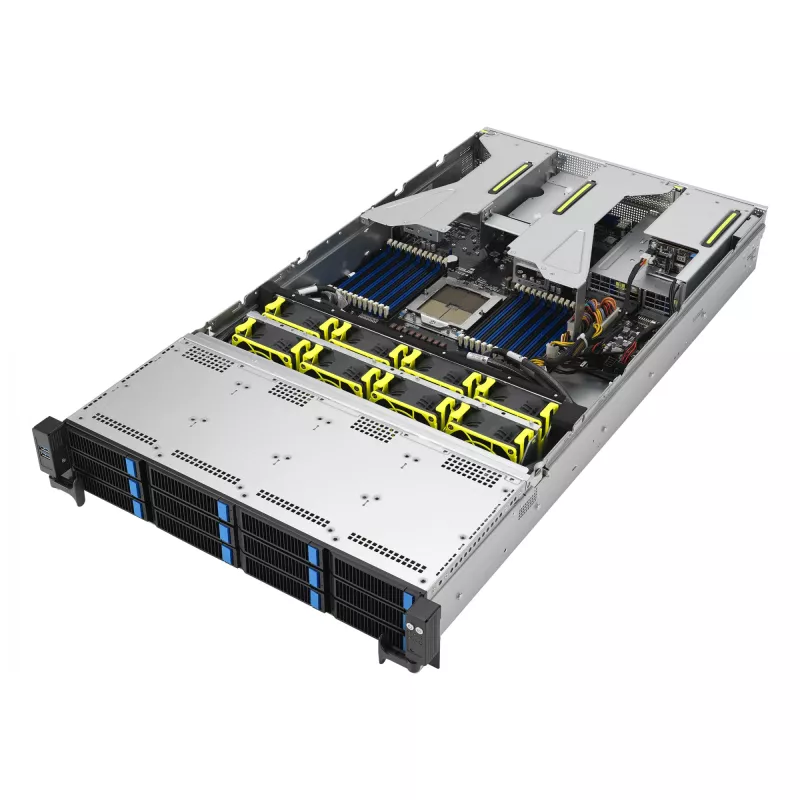 ASUS RS521A-E12-RS12U Socket SP5 Rack (2U) Μαύρο, Ασημί