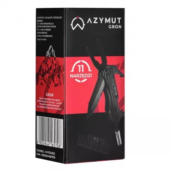 Πολυεργαλείο AZYMUT Gron — Full-Size, 11 εργαλεία, 9 bits, ανοξείδωτο ατσάλι, κλειστό 11 cm, ανοιχτό 15,4 cm