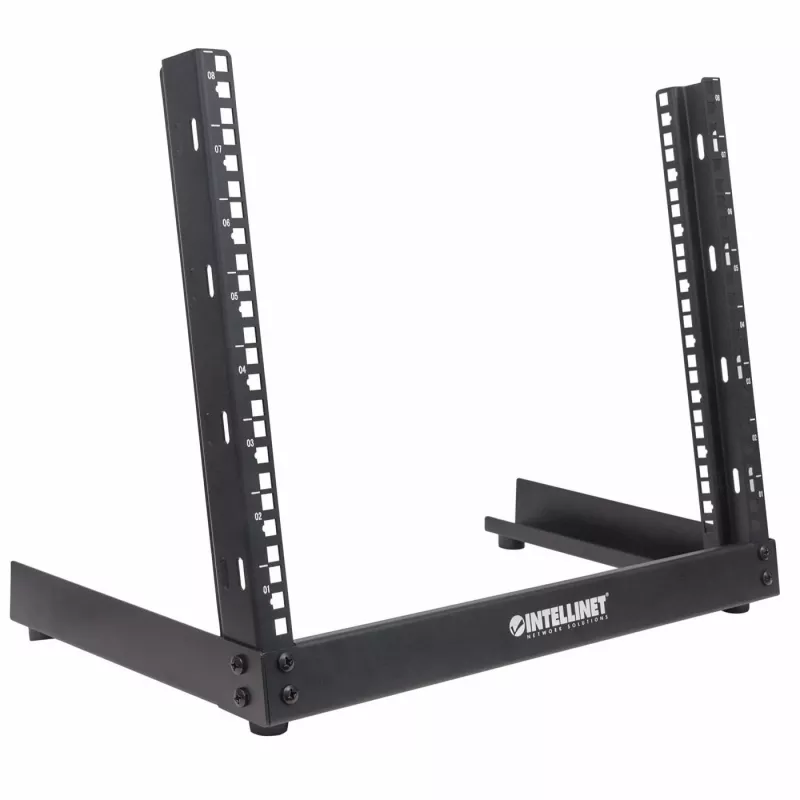 Intellinet 19 ιντσών δικτυακό rack - Ανοιχτό πλαίσιο (Desktop), 8U, Μαύρο, Επίπεδη συσκευασία