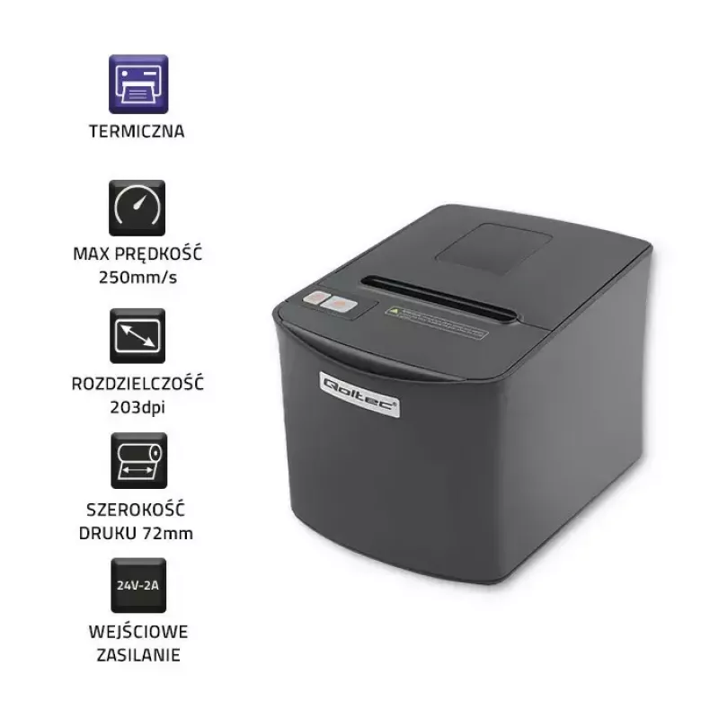 Θερμικός εκτυπωτής QOLTEC 50256 με θύρα USB – συμπαγής εκτυπωτής POS