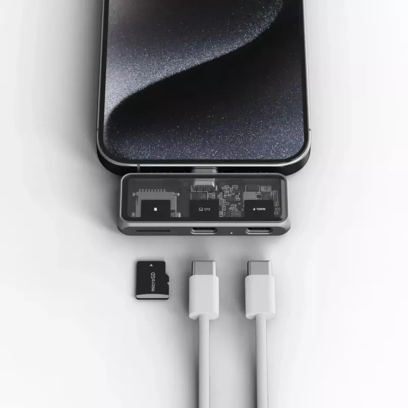 Dock laptop Satechi ST-HXRSDM — USB 3.2 Gen 2 Type-C Docking με 100W PD, αναγνώστης MicroSD, γκρι