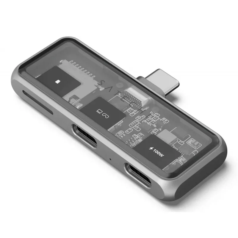 Dock laptop Satechi ST-HXRSDM — USB 3.2 Gen 2 Type-C Docking με 100W PD, αναγνώστης MicroSD, γκρι