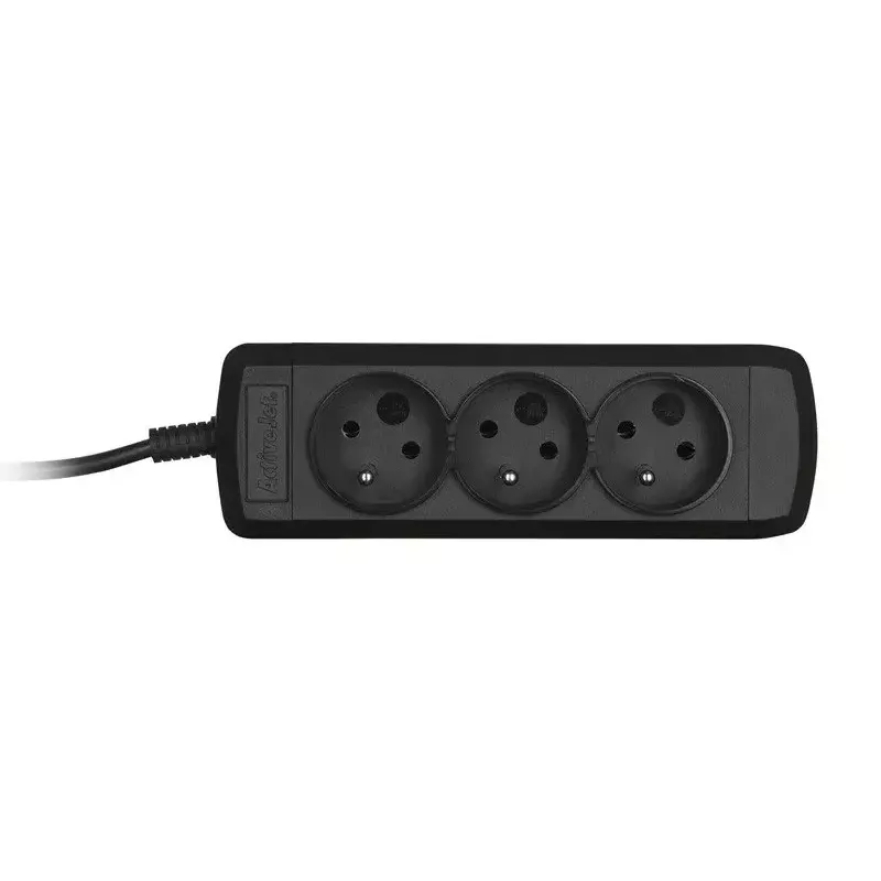 Πολύπριζο ActiveJet 3GNU - 3M - C, 3 υποδοχές Type E, καλώδιο 3 m, 230 V, 10 A, μαύρο