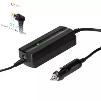 Akyga AK-ND-43 τροφοδοτικό notebook αυτοκινήτου για Acer, 90 W, 19 V / 4,74 A, 5,5 x 1,7 mm, είσοδος 12 V