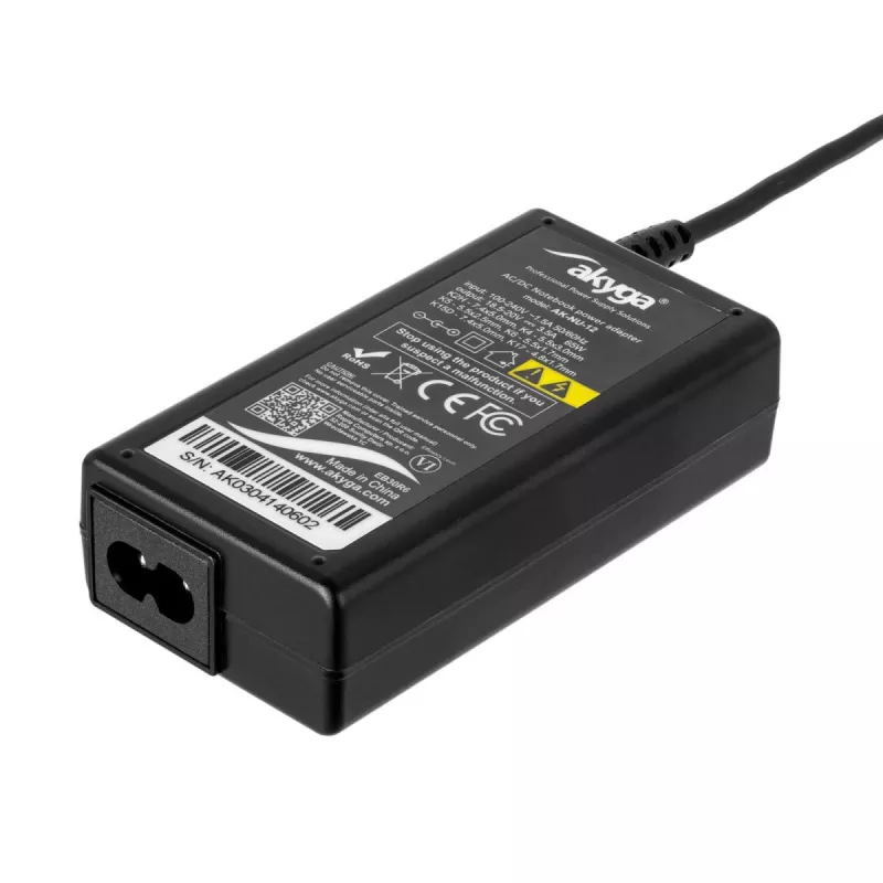 Akyga AK-NU-12 universal τροφοδοτικό notebook 65 W, 18,5–20 V, 6 εναλλασσόμενα βύσματα, μαύρο